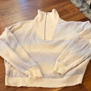 NAADAM Cream and Gray Cowl Neck Sweater